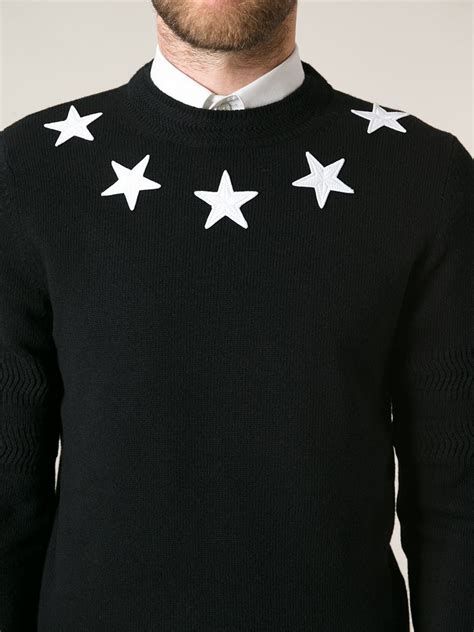 givenchy black star sweatshirt|givenchy t shirt prices.